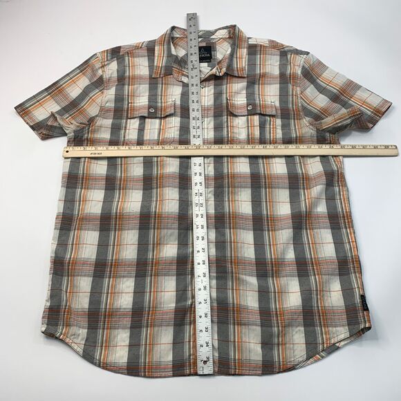 Prana Shirt Mens XXL 2XL Plaid Short Sleeve Ostend Pocket Button Up Cotton - Picture 5 of 11